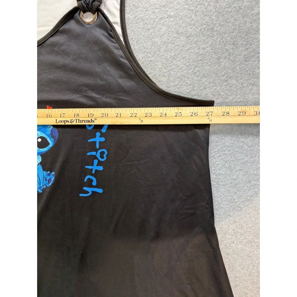 Disney Lilo & Stitch Black Tank Top Sleeveless Graphic Tee 6XL‎ Plus Size